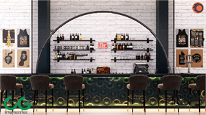 modern bar counter 3d model